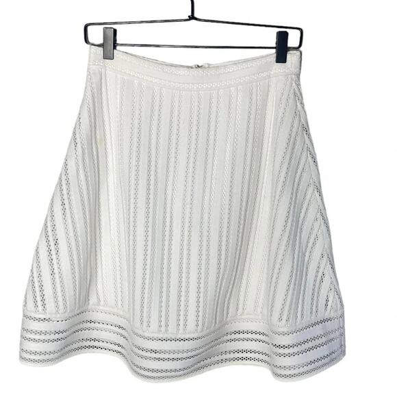 J. Crew Women’s Striped Eyelet Skirt Size 2 in White / Style C6005 - Picture 2 of 7